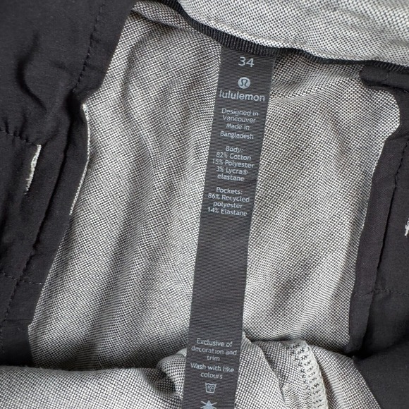 Lululemon Commission Shorts Mens 34 Qwick Oxford Relaxed Chino 11" Inseam Gray - Picture 5 of 9